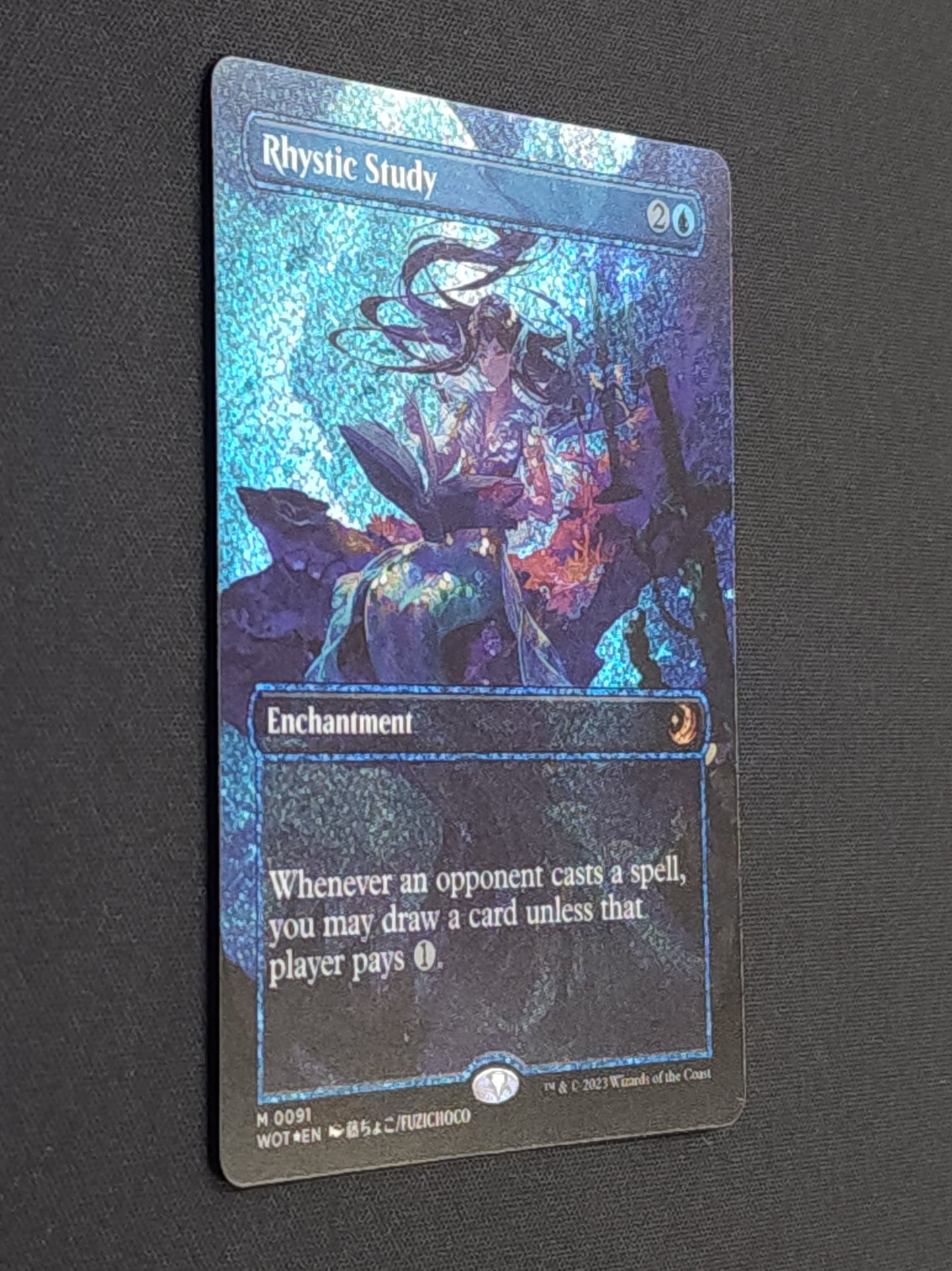 Rhystic Study (Anime Borderless) (Confetti Foil)