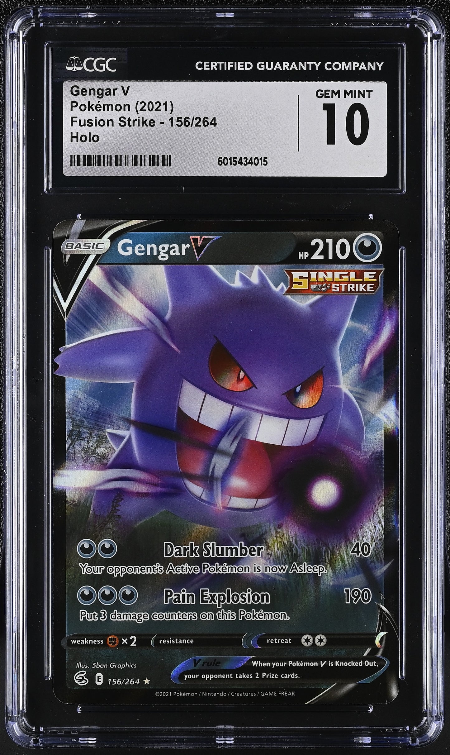 Gengar V CGC 10 2021 Fusion Strike #156/264
