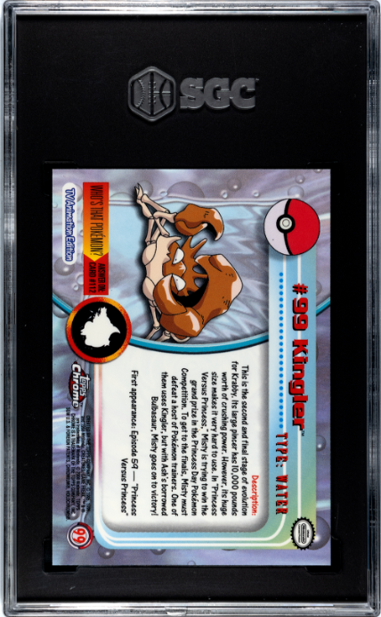 Kingler SGC 10 2000 Topps Chrome Pokemon #99 POP 2