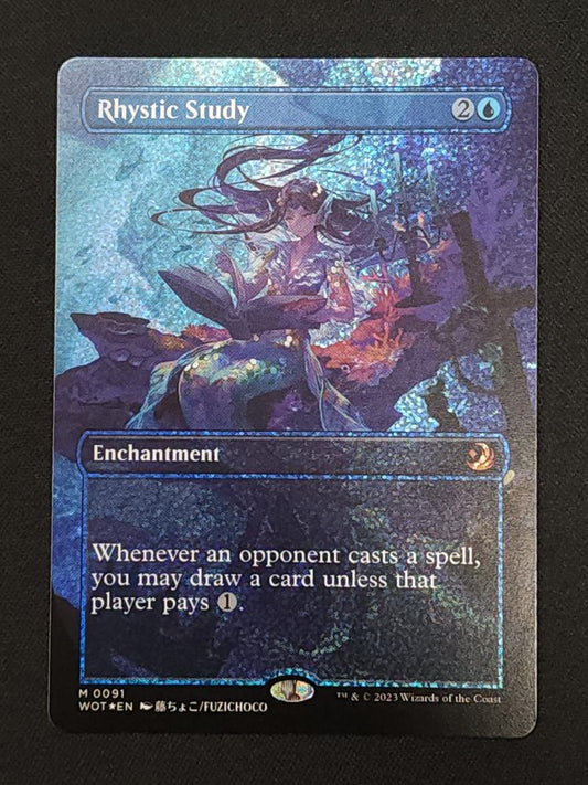 Rhystic Study (Anime Borderless) (Confetti Foil)