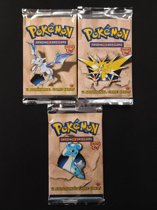 Pokemon Fossil 1st Edition Booster Packs - Full Art Set