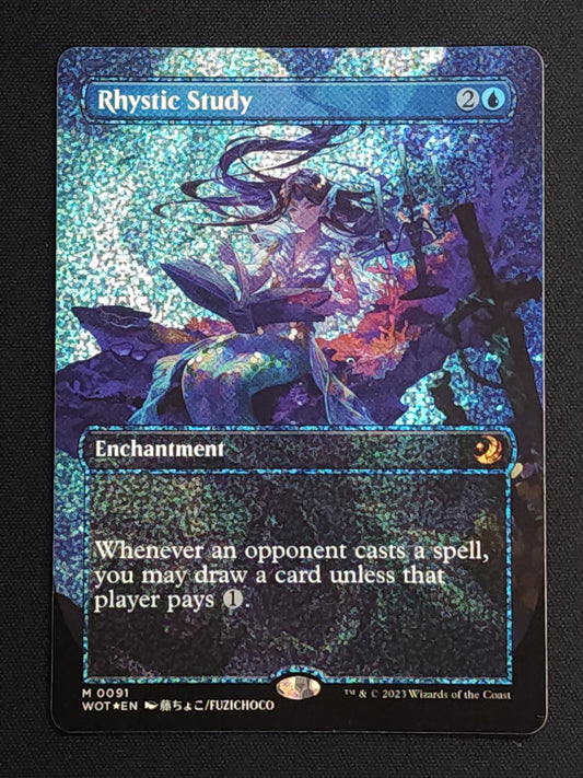 Rhystic Study (Anime Borderless) (Confetti Foil)