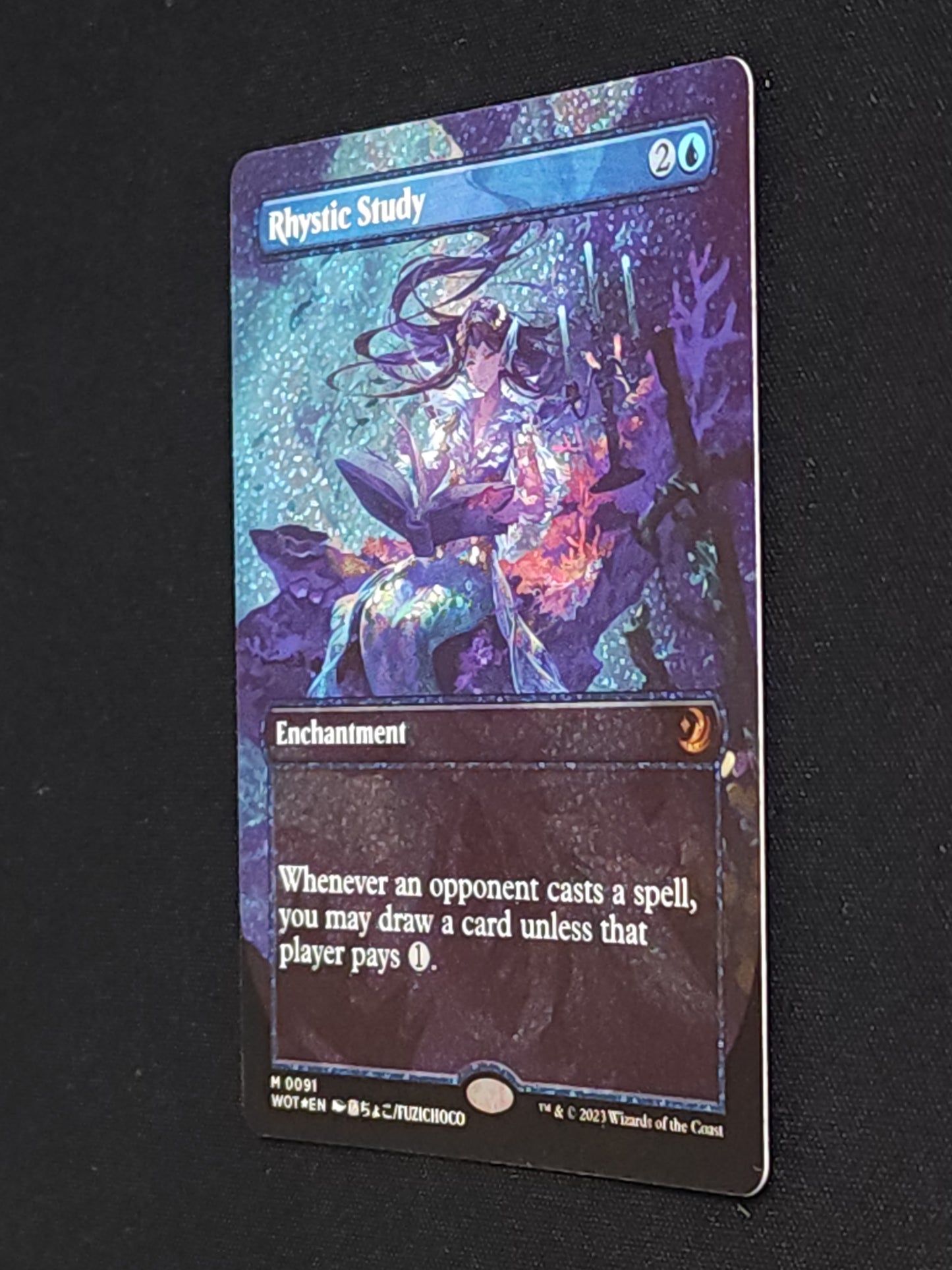 Rhystic Study (Anime Borderless) (Confetti Foil)