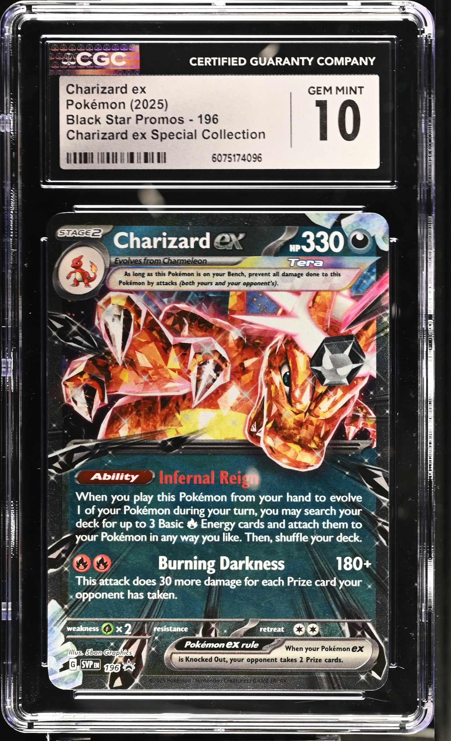 Charizard ex CGC 10 2025 Black Star Promos #196