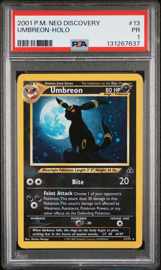 Umbreon Holo PSA 1 Neo Discovery #13