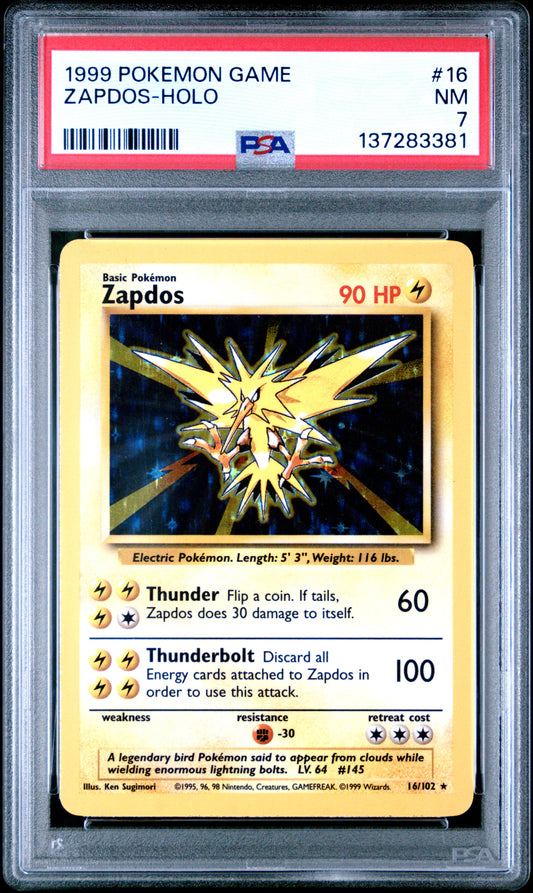 Zapdos Holo PSA 7 1999 Pokemon Game #16