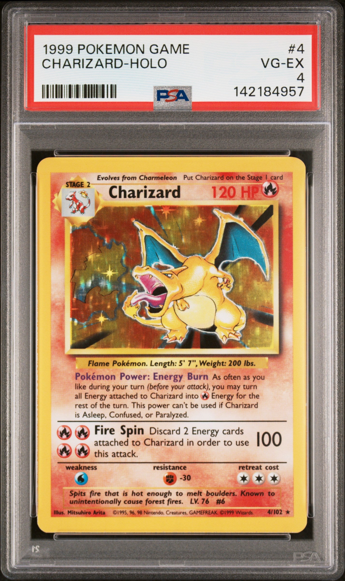 Charizard Holo PSA 4 1999 Pokemon Game #4