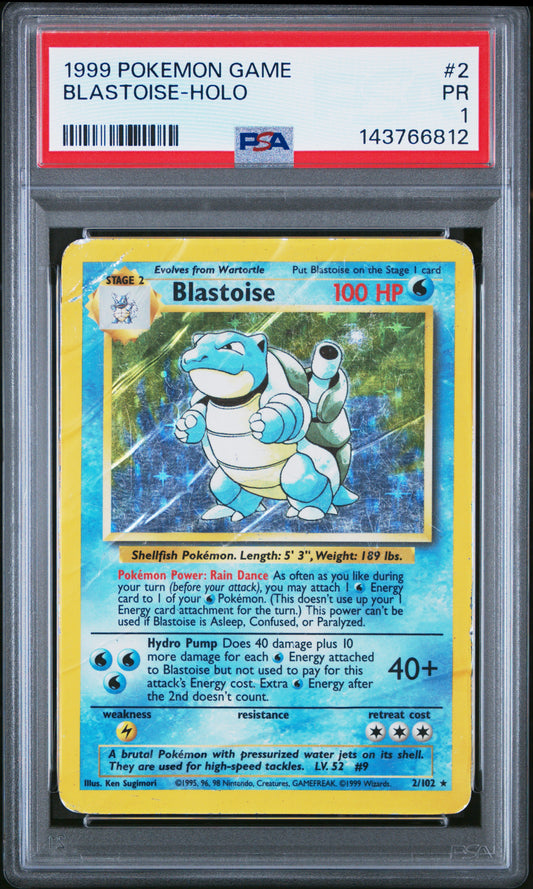 Blastoise Holo PSA 1 1999 Pokemon Base Set #2