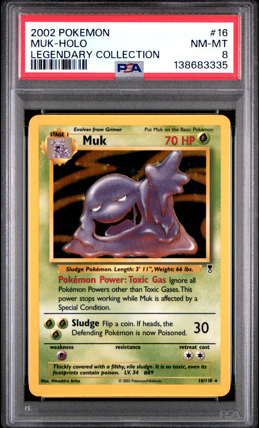Muk Holo PSA 8 2002 Pokemon Legendary Collection #16