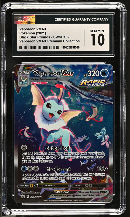 Vaporeon VMAX CGC 10 2021 Black Star Promos #SWSH182