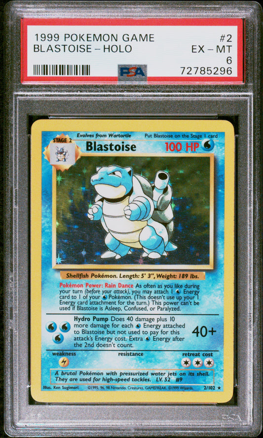 Blastoise Holo PSA 6 1999 Pokemon Base Set #2