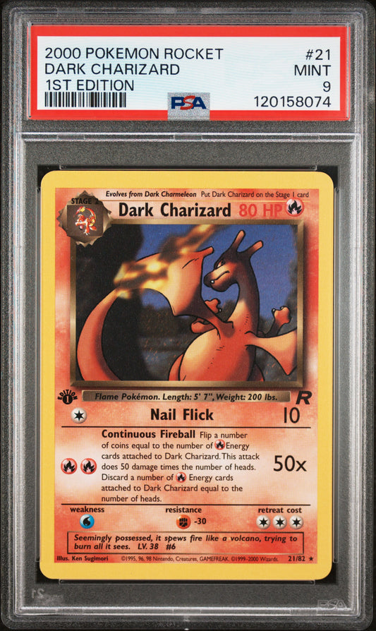 Dark Charizard 1st Edition PSA 9 2000 Pokemon Team Rocket #21