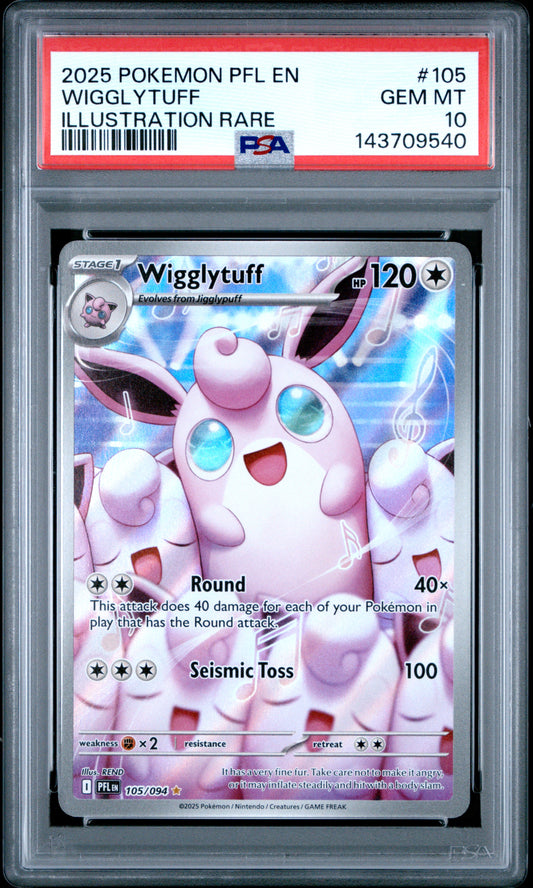 Wigglytuff PSA 10 2025 Pokemon En Phantasmal Flames #105