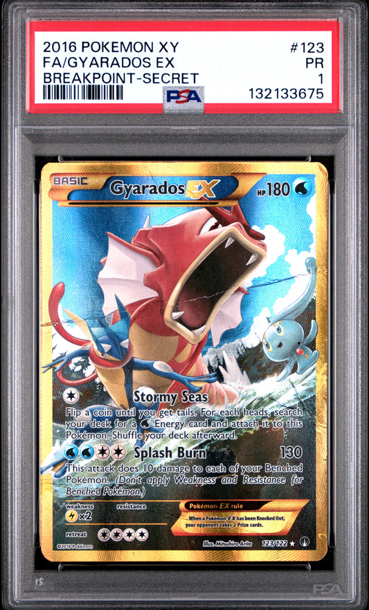 Gyarados EX Full Art Secret PSA 1 2016 Pokemon XY Breakpoint #123 LOW POP