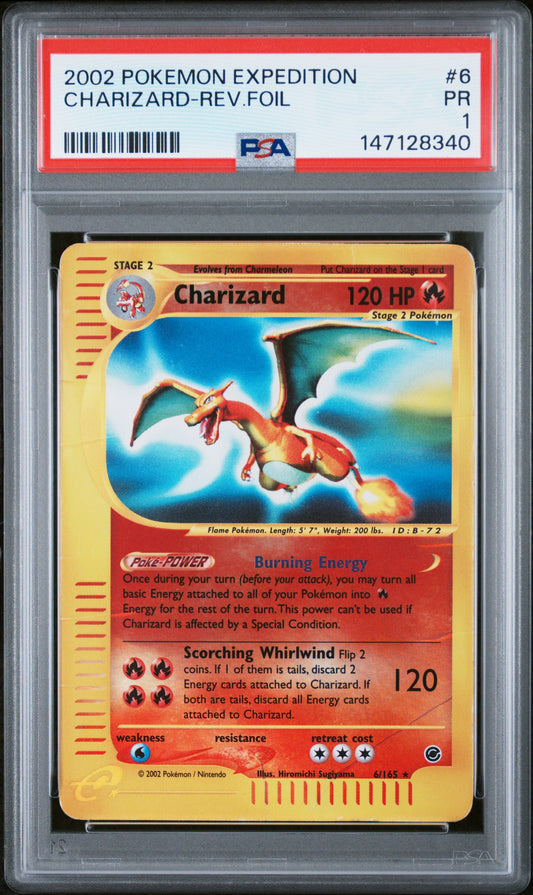 Charizard Reverse Holo PSA 1 2002 Pokemon Expedition #6