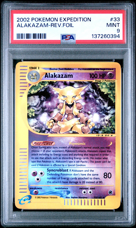 Alakazam Reverse Holo PSA 9 2002 Pokemon Expedition #33