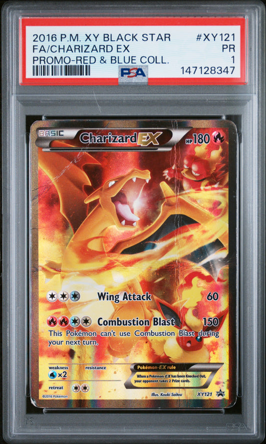 Charizard EX PSA 1 2016 Pokemon XY Black Star Promo #XY121