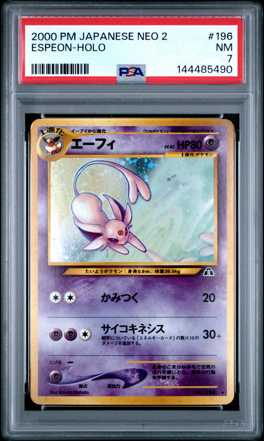Espeon Holo PSA 7 2000 Pokemon Japanese Neo 2 #196
