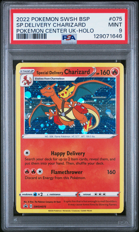 Special Delivery Charizard UK Holo PSA 9 2022 Pokemon Center Promo #075