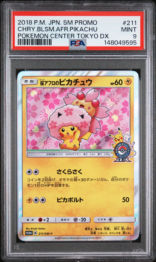 Cherry Blossom Afro Pikachu PSA 9 2018 Japanese Pokemon Center Tokyo Promo #211