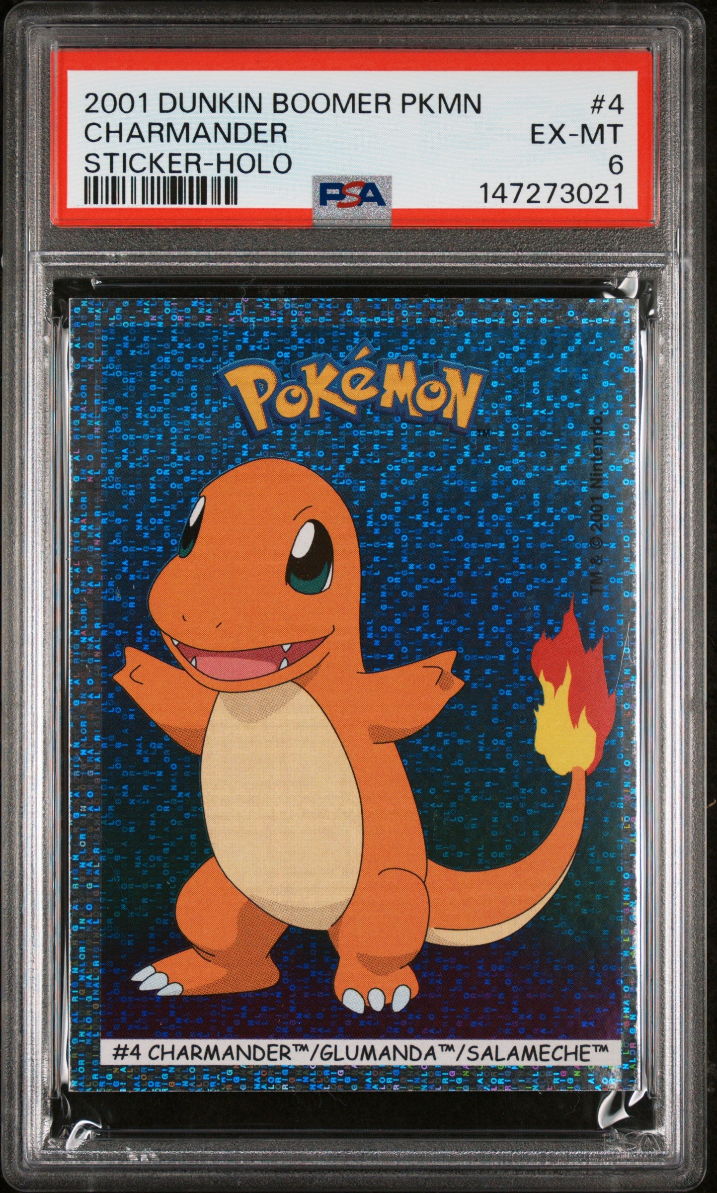 Charmander Sticker Holo PSA 6 2001 Dunkin Boomer Pokemon Stickers #4