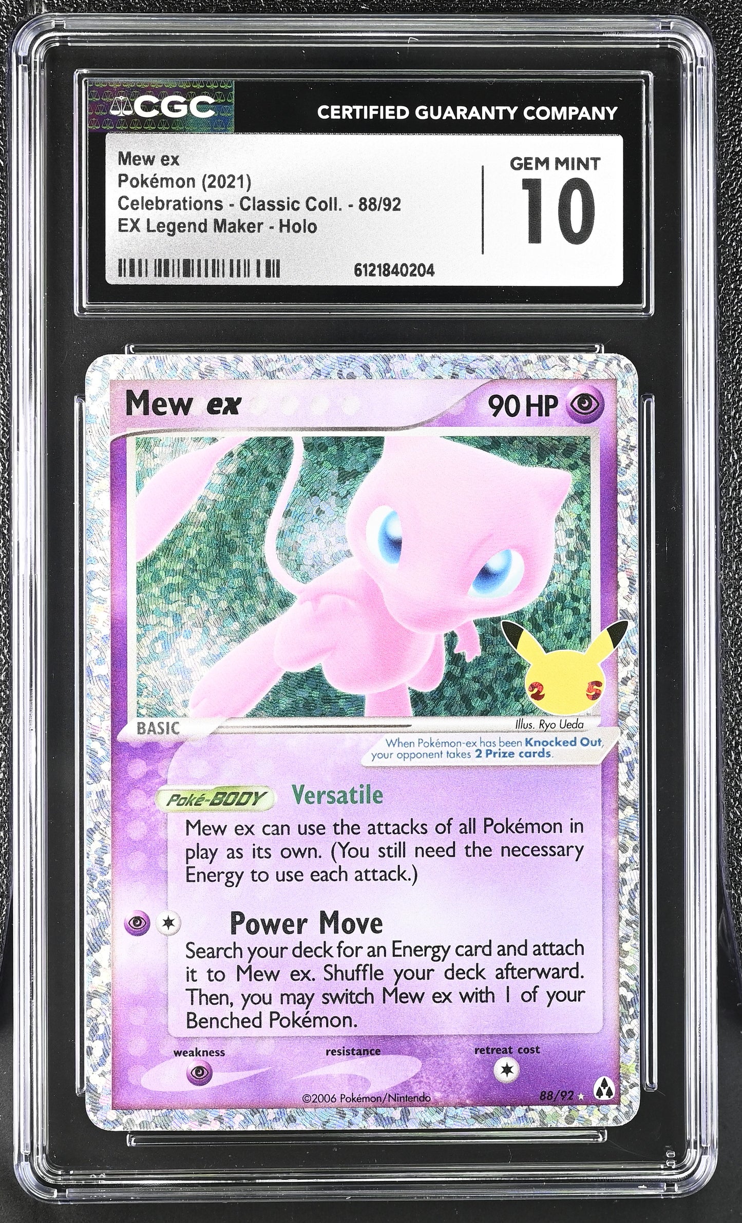 Mew ex CGC 10 2021 Celebrations Classic Collection #88/92