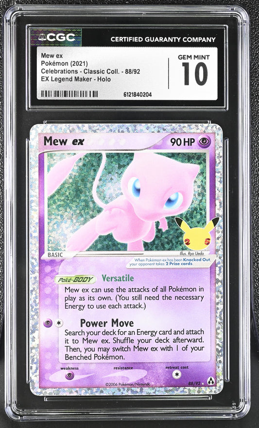 Mew ex CGC 10 2021 Celebrations Classic Collection #88/92