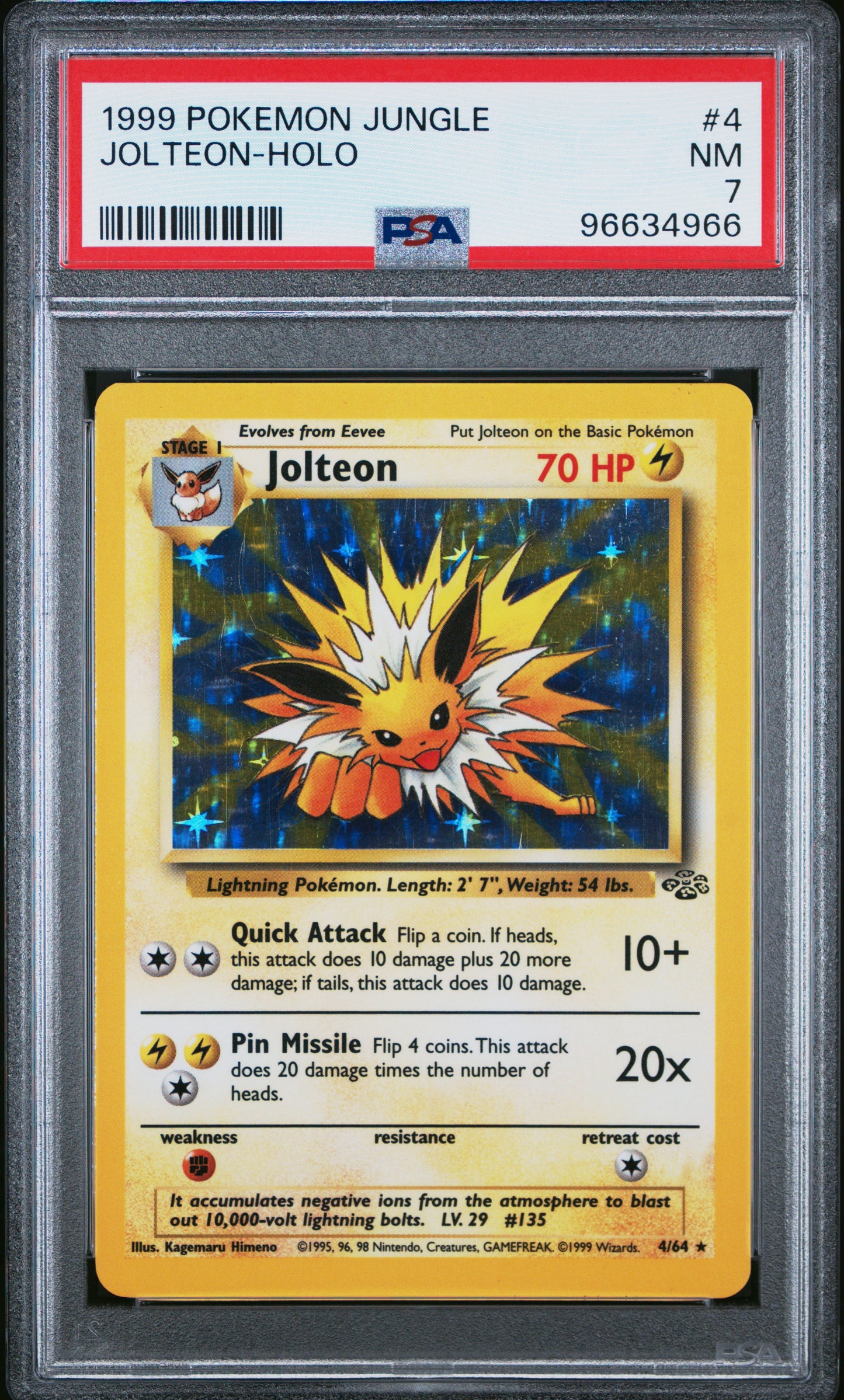 Jolteon Holo PSA 7 1999 Pokemon Jungle #4