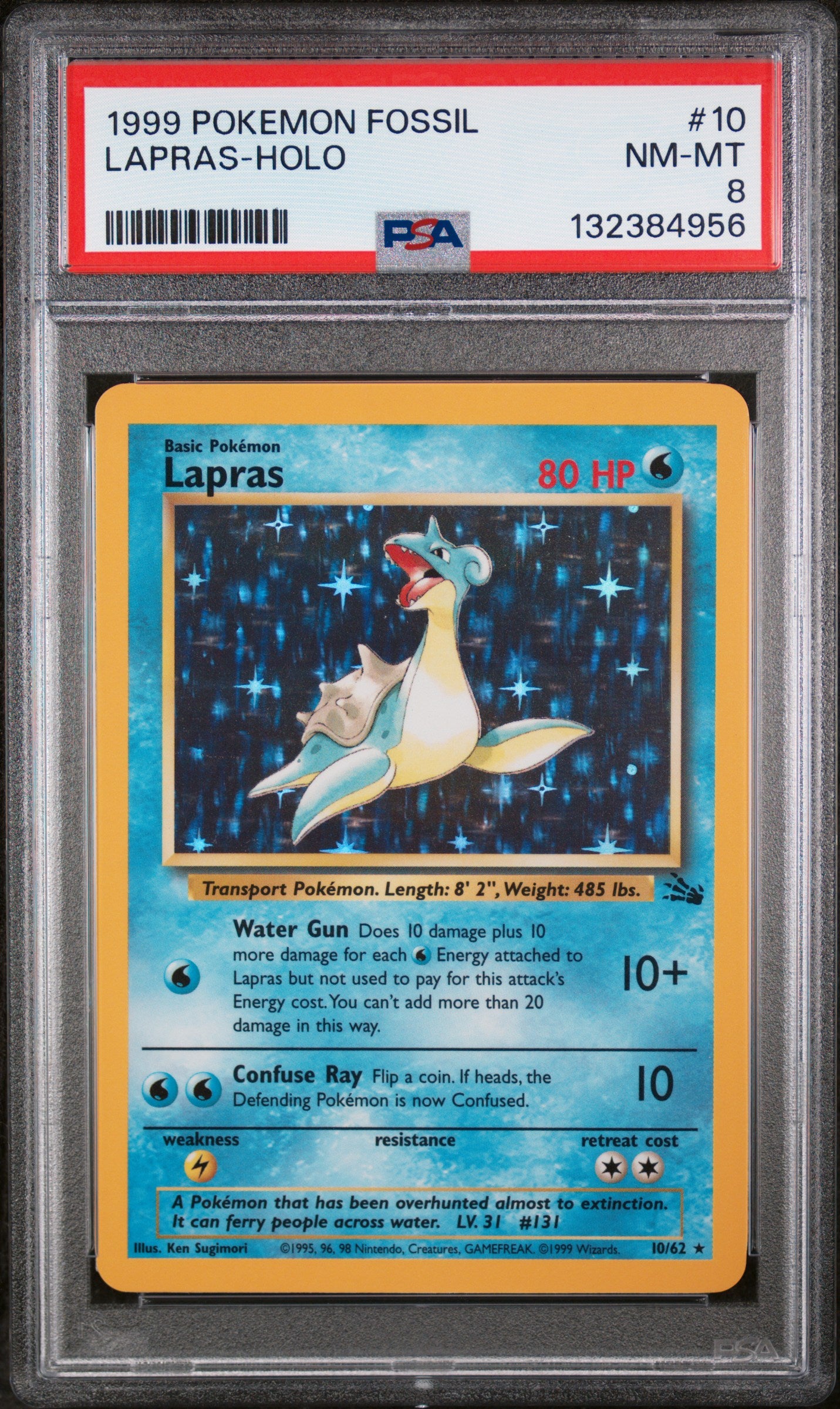 Lapras Holo PSA 8 1999 Pokemon Fossil #10
