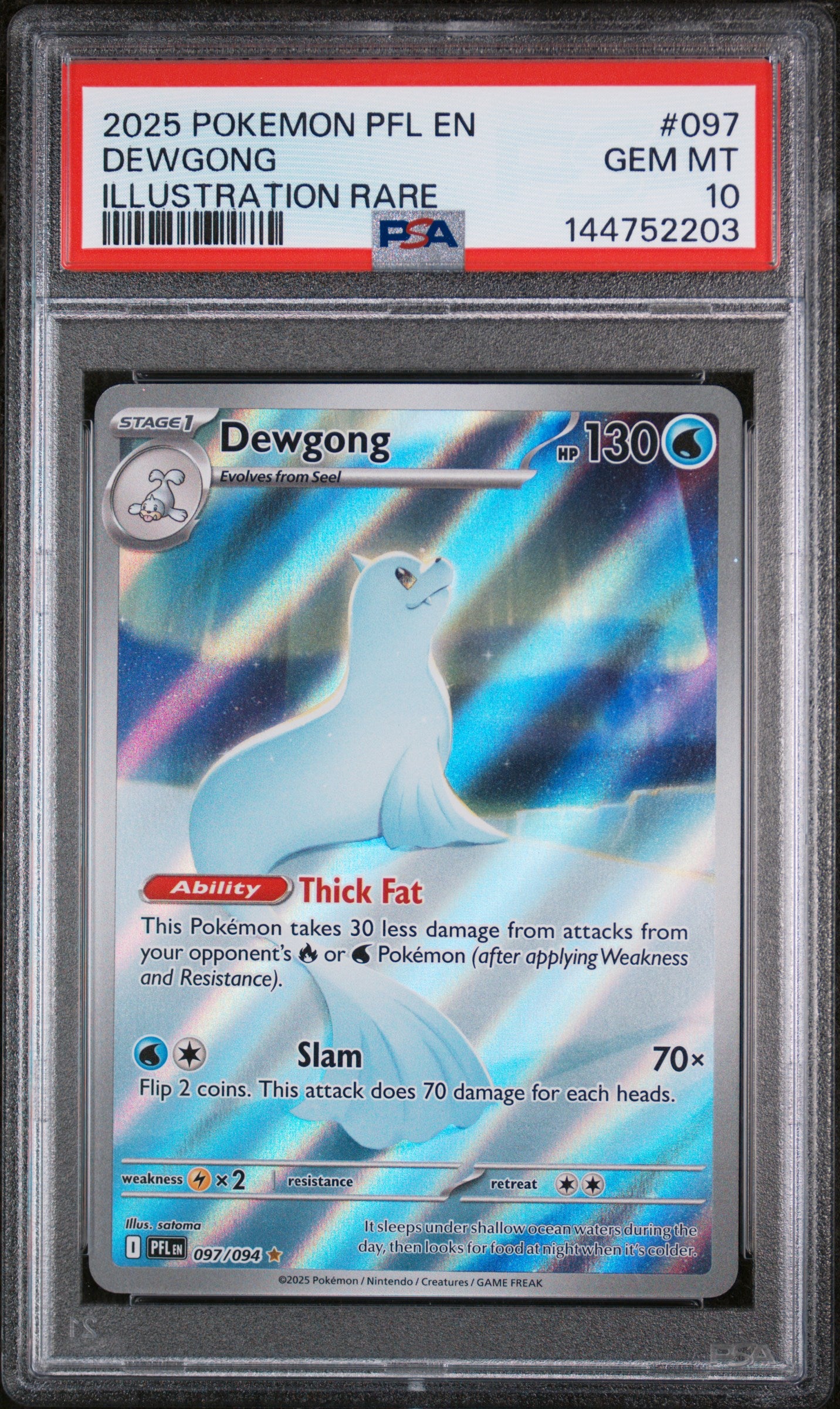 Dewgong  PSA 10 2025 Pokemon Phantasmal Flames #097