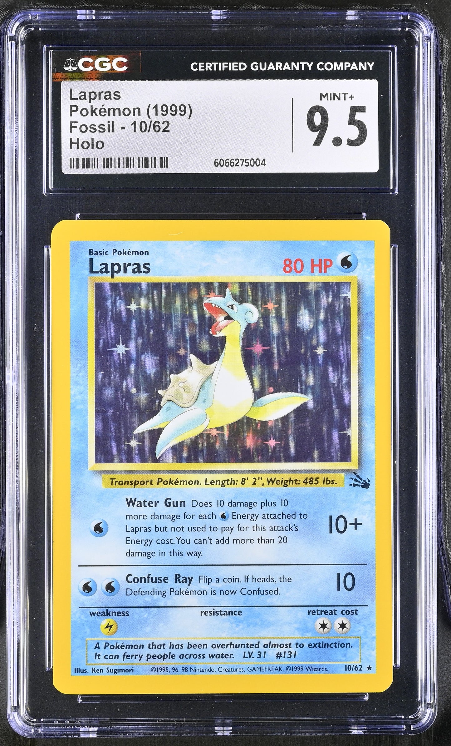 Lapras CGC 9.5 1999 Fossil #10/62