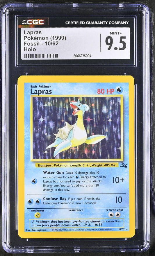 Lapras CGC 9.5 1999 Fossil #10/62