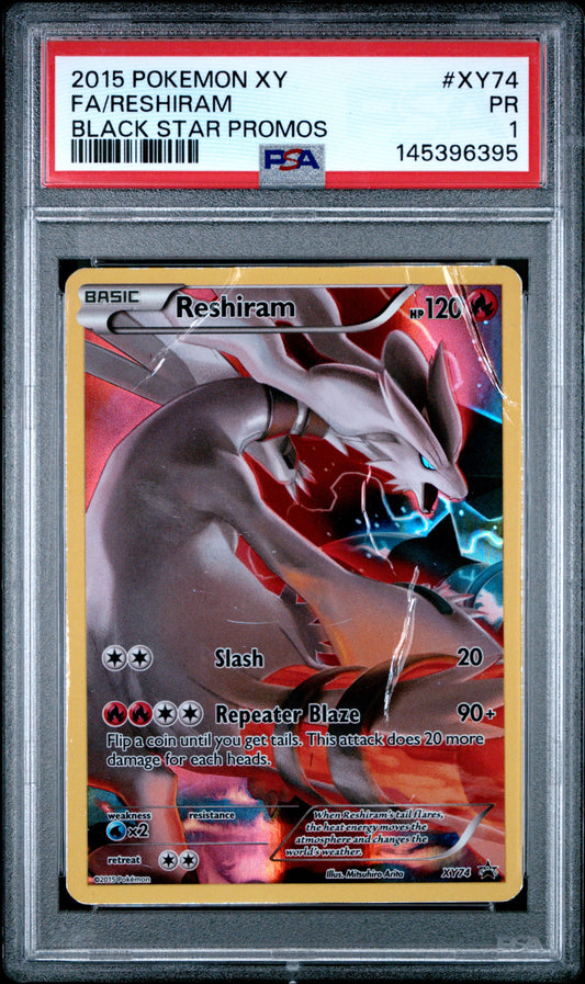 Reshiram PSA 1 2015 Pokemon XY Black Star Promos #XY74 POP 4