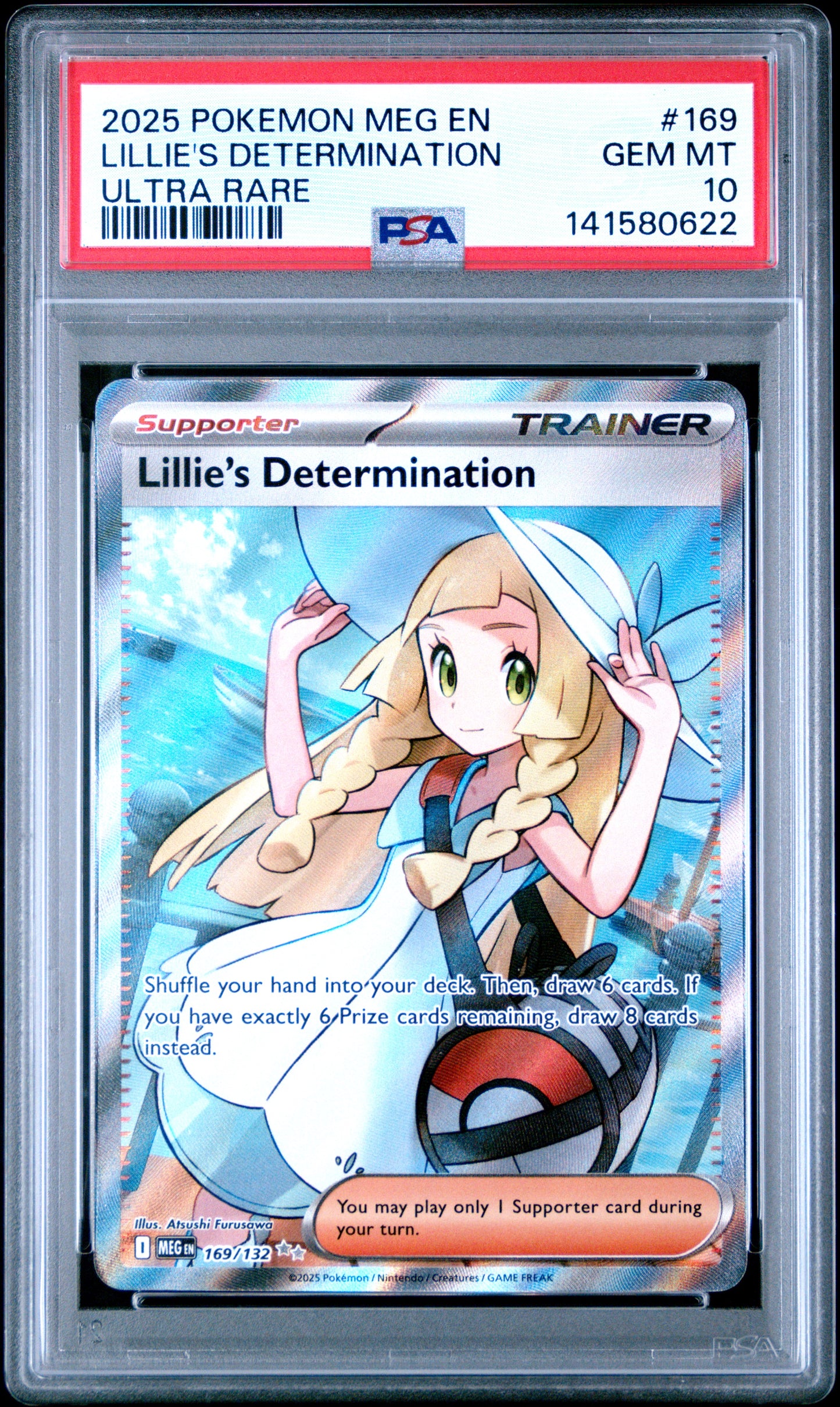 Lillie's Determination PSA 10 2025 Pokemon Meg En Mega Evolution #169