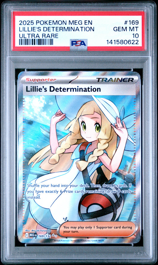 Lillie's Determination PSA 10 2025 Pokemon Meg En Mega Evolution #169