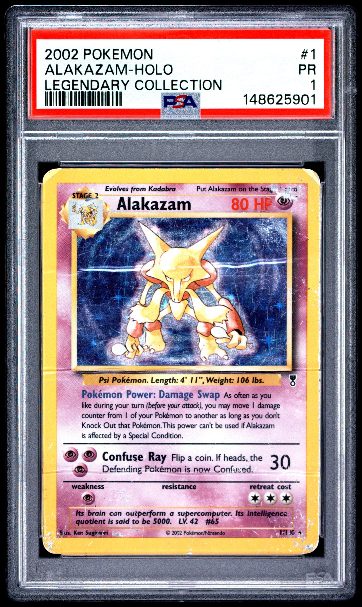 Alakazam Holo PSA 1 2002 Pokemon Legendary Collection #1 POP 5
