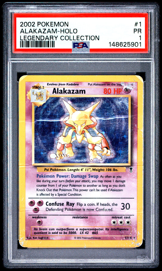 Alakazam Holo PSA 1 2002 Pokemon Legendary Collection #1 POP 5