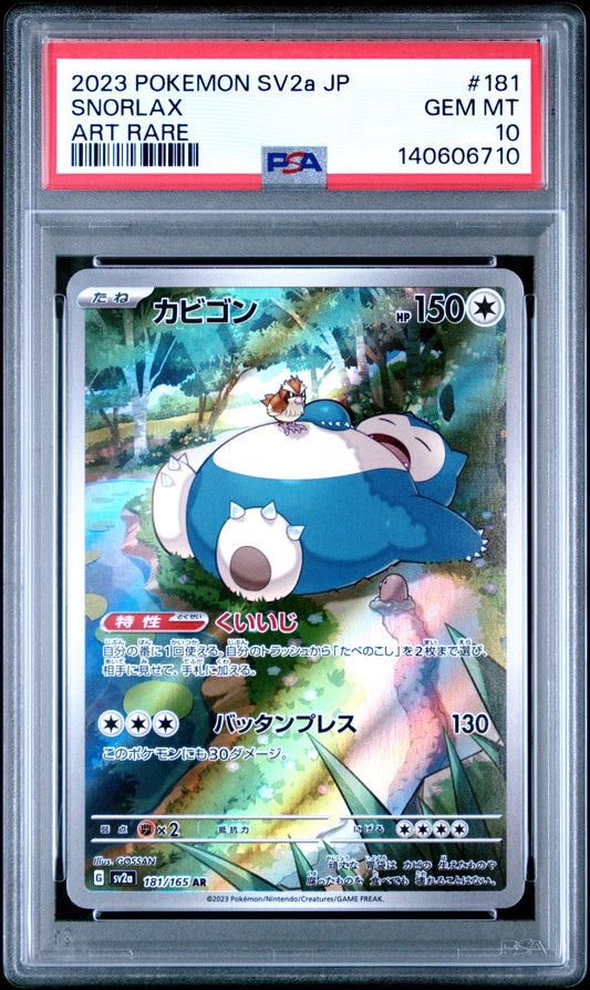 Snorlax PSA 10 2023 Pokemon Japanese Sv2a Pokemon 151 #181