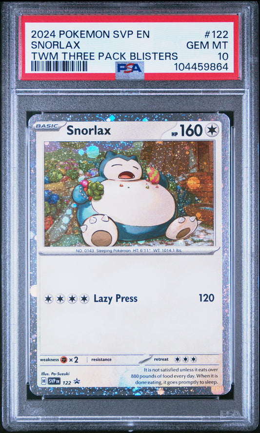 Snorlax PSA 10 2024 Pokemon Svp En SV Black Star Promo #122