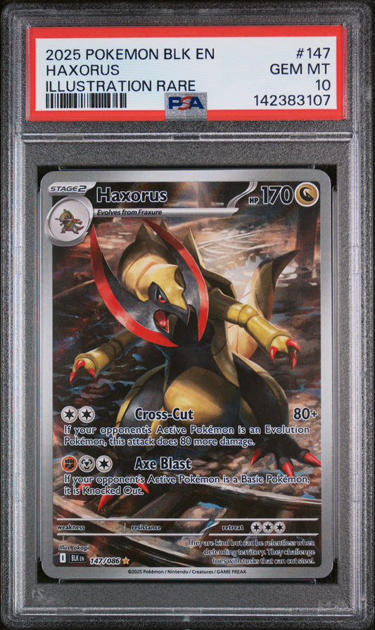 Haxorus PSA 10 2025 Pokemon Blk En-Black Bolt #147