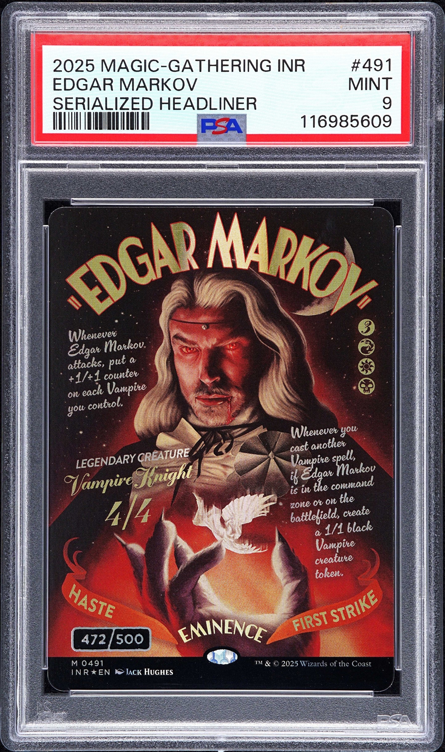 Edgar Markov Serialized PSA 9 MTG Innistrad Remastered #0491 472/500
