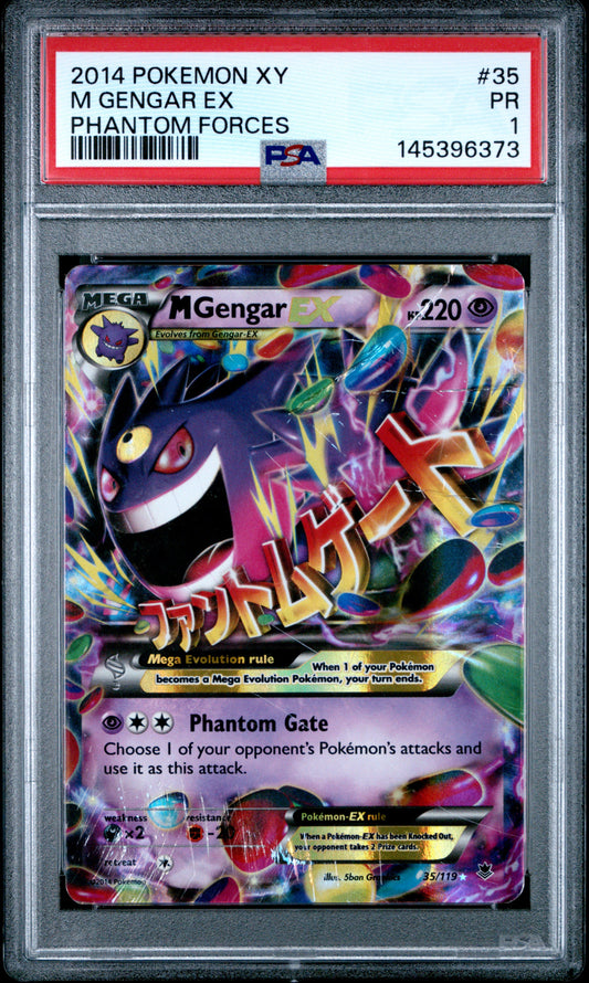 M Gengar EX PSA 1 2014 Pokemon XY Phantom Forces #35