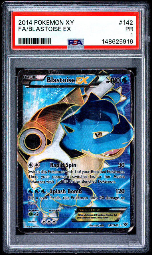 Blastoise EX PSA 1 2014 Pokemon XY #142 LOW POP
