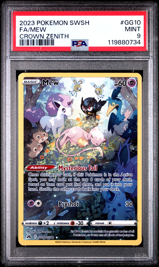 Mew PSA 9 2023 Pokemon Sword And Shield Crown Zenith #GG10