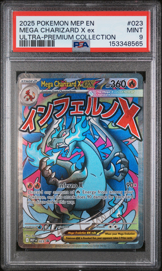 Mega Charizard X EX PSA 9 2025 Pokemon Mep EN ME Black Star Promo #023