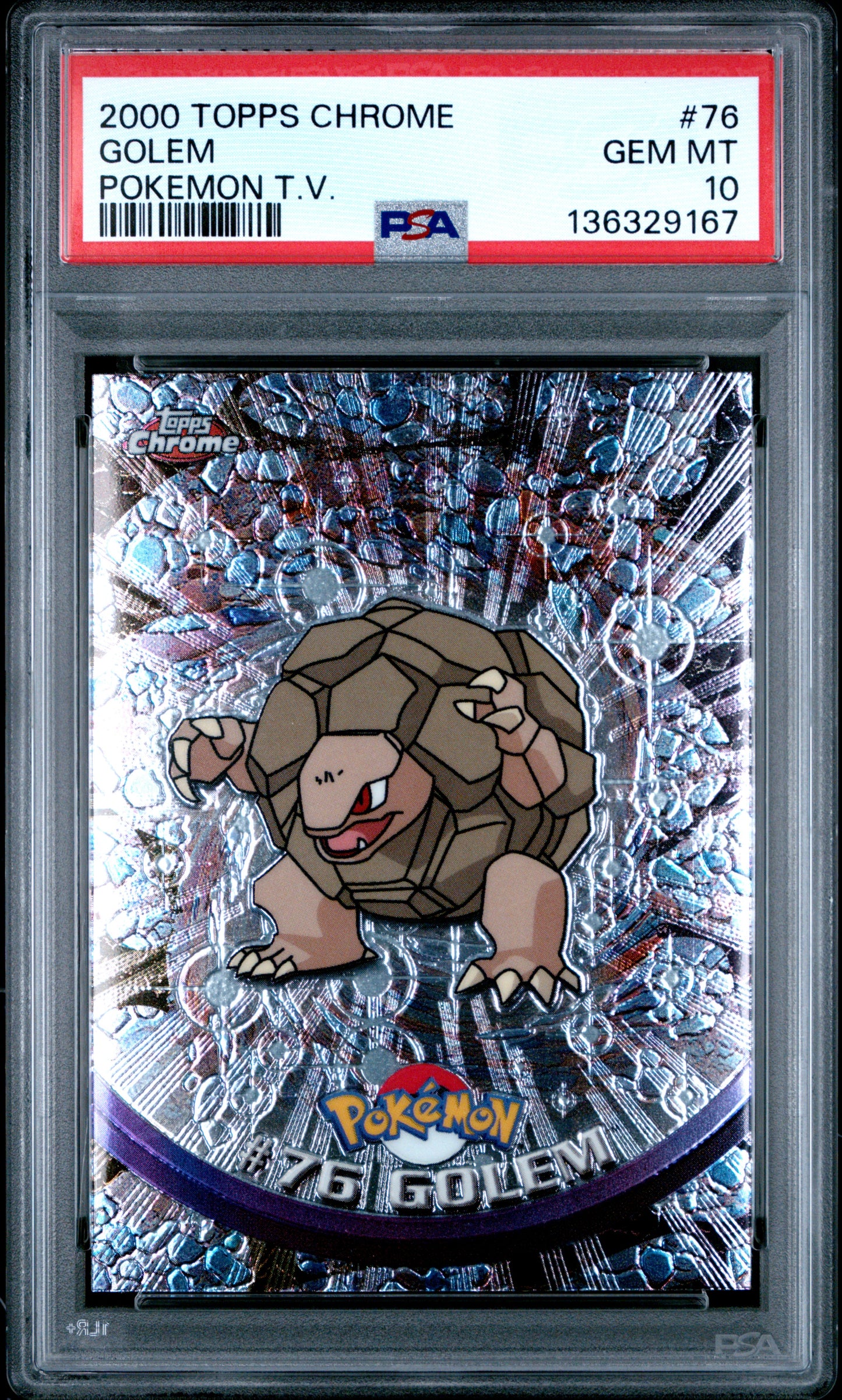 Golem Pokemon PSA 10 2000 Topps Chrome Pokemon T.V. #76