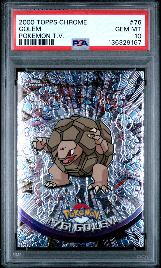Golem Pokemon PSA 10 2000 Topps Chrome Pokemon T.V. #76
