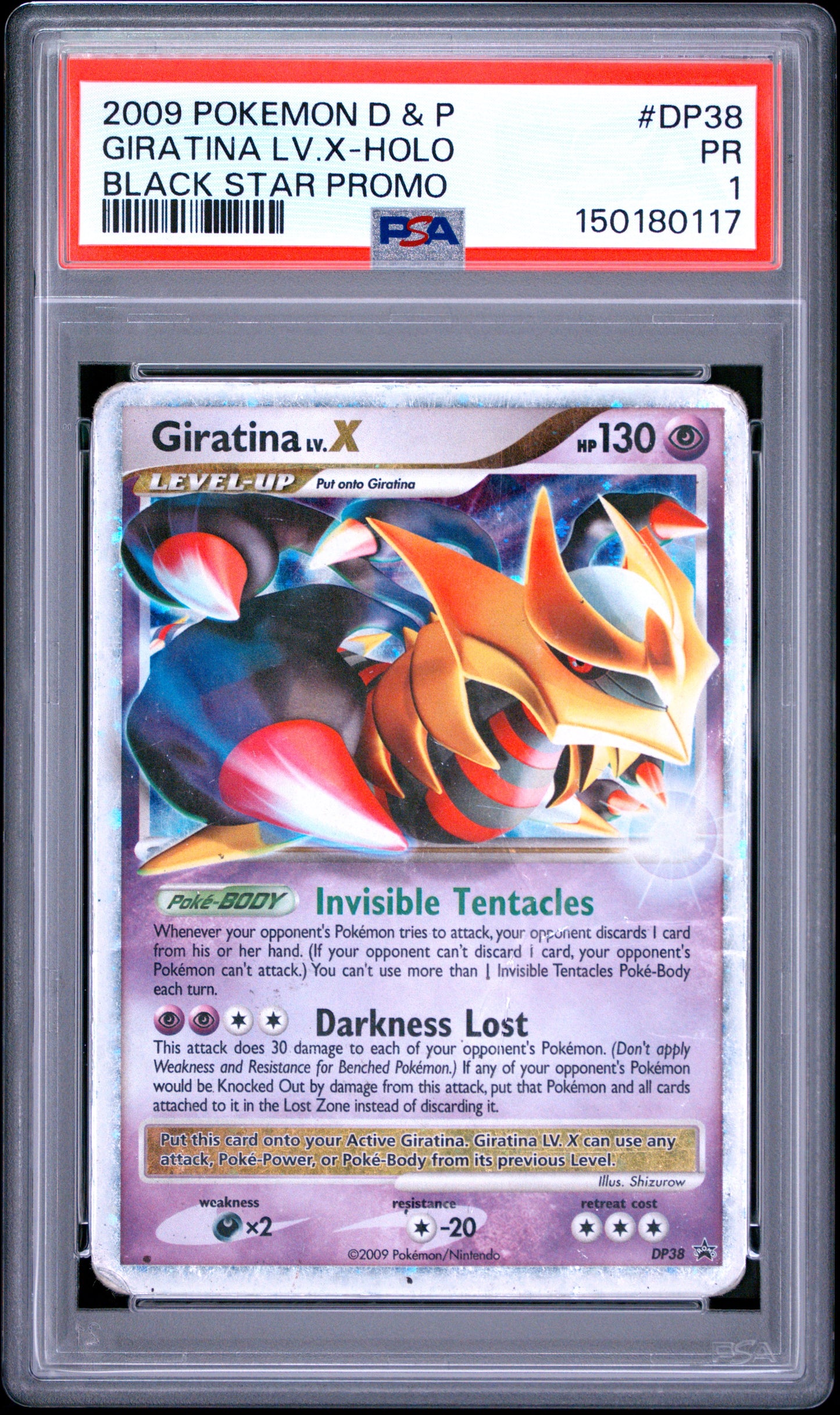 Giratina LV.X Holo PSA 1 2009 Diamond & Pearl Black Star Promo #DP38 LOW POP