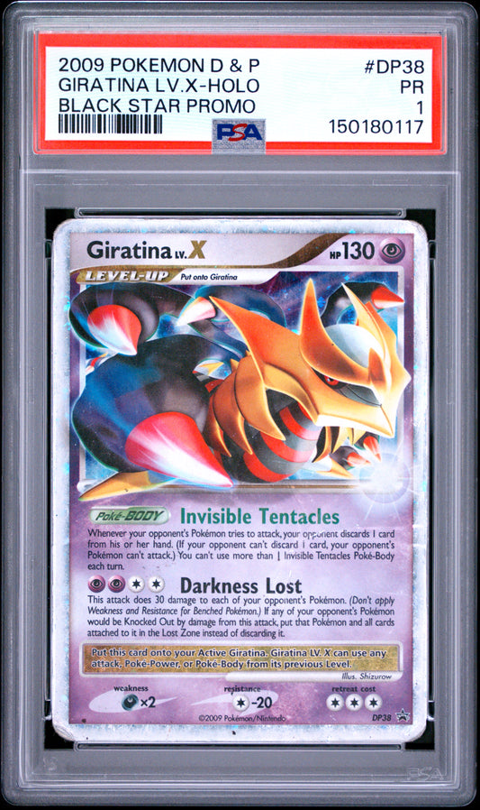 Giratina LV.X Holo PSA 1 2009 Diamond & Pearl Black Star Promo #DP38 LOW POP