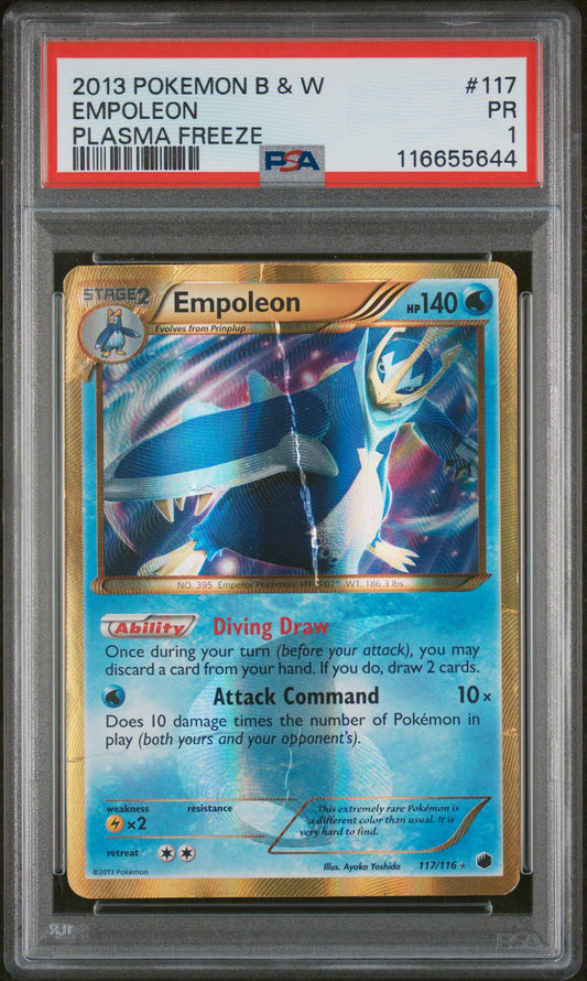 Empoleon PSA 1 2013 Black & White Plasma Freeze #117 POP 12